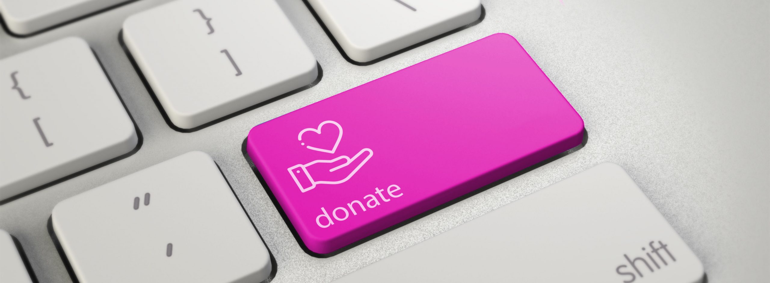 Modern White Keyboard wih Donate Button